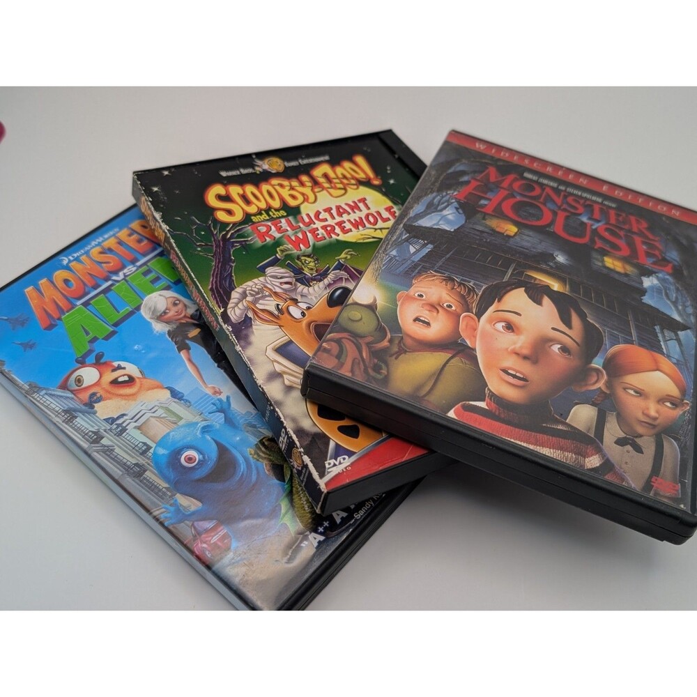 Kids Halloween DVD Lot of 3 Monster House Scooby Doo Reluctant Werewolf Animated
